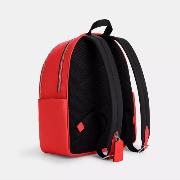 NWT Coach Sv/Miami Red Leather Court Backpack 5666 Below $450 Retail RETIRED - Picture 3 of 5